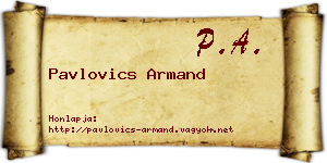Pavlovics Armand névjegykártya